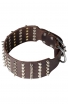 Super Leather Dog Collar with 5 Rows of Spikes and Pyramids