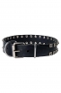 Fancy Studded Leather Dog Collar with Small Nickel Studs