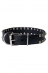 Fancy Studded Leather Dog Collar with Small Nickel Studs