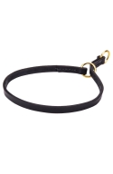 Strong Leather Choke Collar with Brass Rings