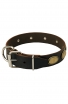 Vintage Dog Leather Collar with Oval Plates