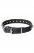 Awesome Spiked Leather Collar with 1 Row Nickel-Plated Spikes