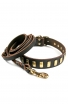 Leather Set of Decorated Dog Collar and Braided Leash