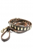 Leather Set of Decorated Dog Collar and Braided Leash