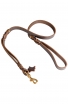 Braded Leather Dog Leash with Double Handle