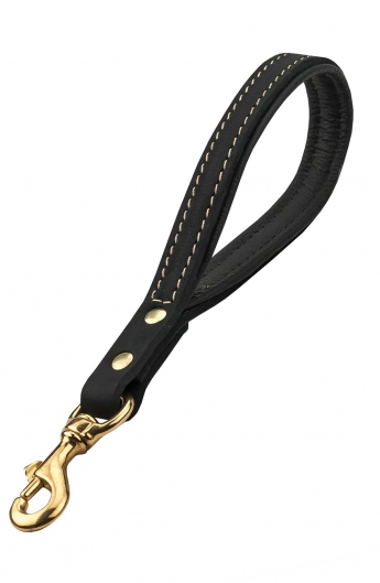 Short Dog Lead with Black Nappa Padded Handle