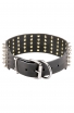 Wide Spiked Leather Dog Collar with 5 Rows of Spikes